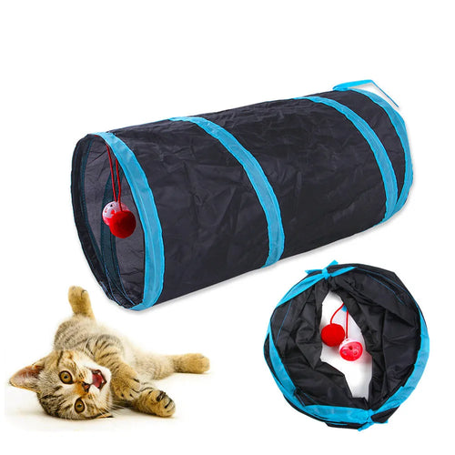 Foldable Cat Play Tunnel | Crinkle Tube for Indoor Cats