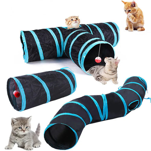 Foldable Cat Play Tunnel | Crinkle Tube for Indoor Cats