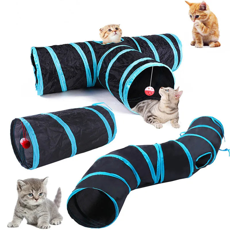 Foldable Cat Play Tunnel | Crinkle Tube for Indoor Cats